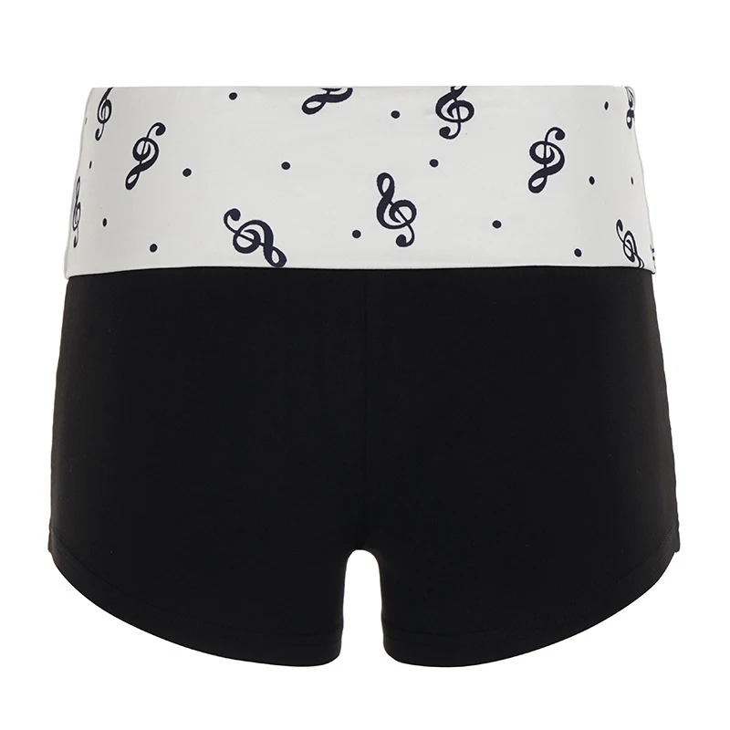 American Casual Basic Printed Color Blocked Low Waist Shorts Y2K Spicy Girl Personality Street Fashion Wear Tight Pants