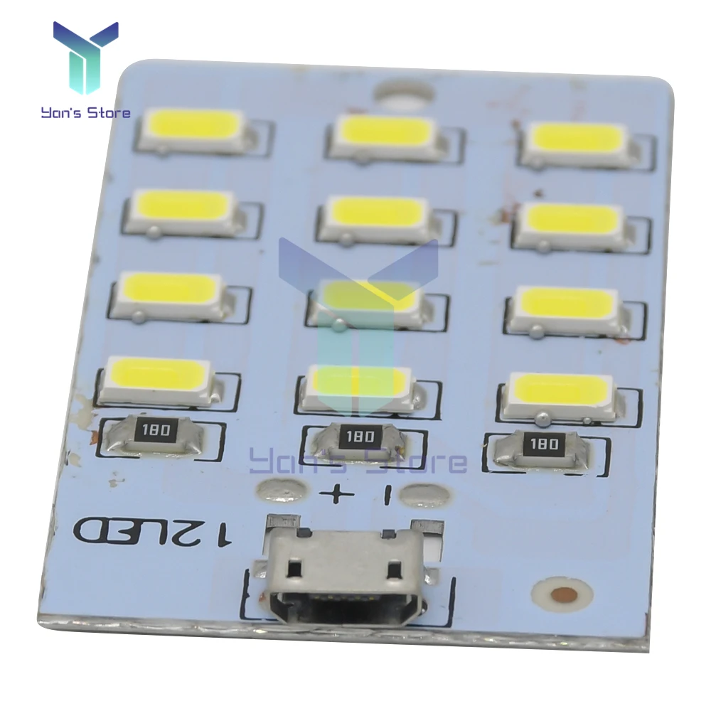 Mirco-Panel de iluminación LED USB 5730, luz de Emergencia Móvil, luz nocturna blanca 5730 SMD 5V 430ma ~ 470ma, lámpara de escritorio artesanal