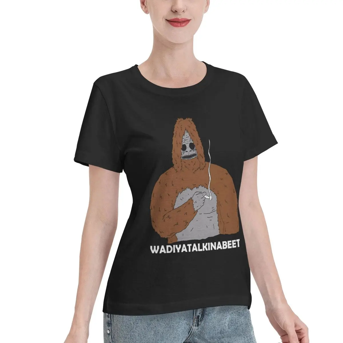 High Quality Sassy Sassy Big Lez Show Sassy Smoking Monkey Women's T-shirt Soft Casual Loungewear Top