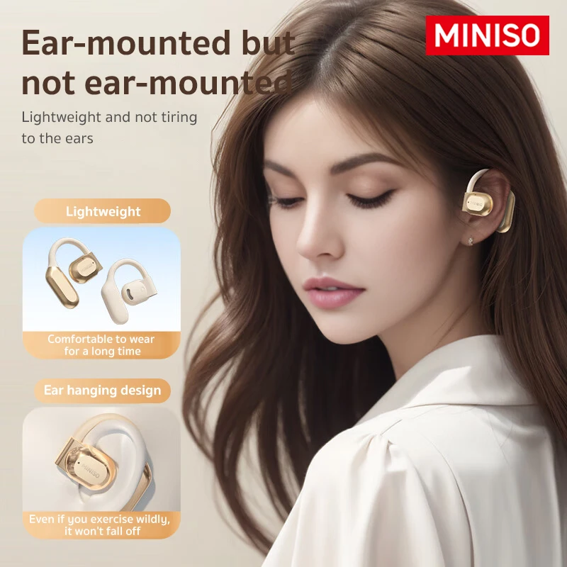 MINISO X38 True Wireless Open Ear Earbuds Bluetooth 5.4 Earbuds Sport Earphone,Touch Control HiFi Stereo Sound,Super Long Endur