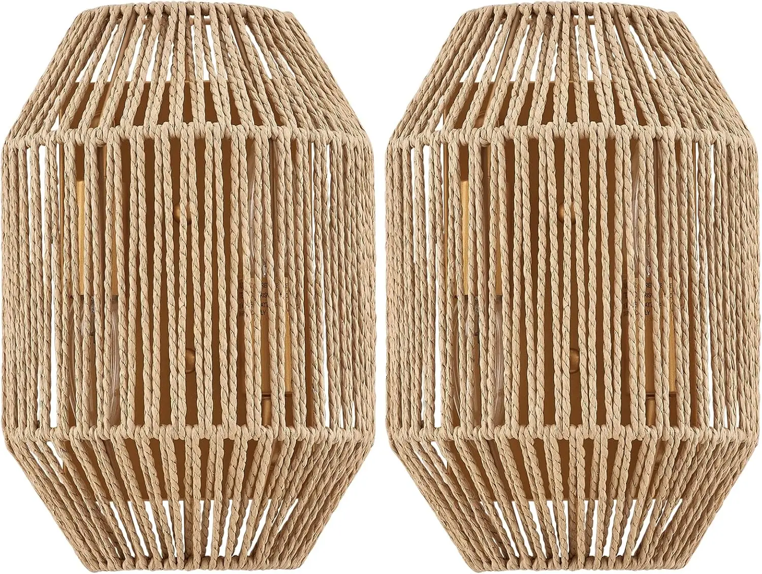 

Rattan Wall Sconce Set of 2, Woven Wicker Shade, Antique Brass Finish for Living Room Bedroom Hallway