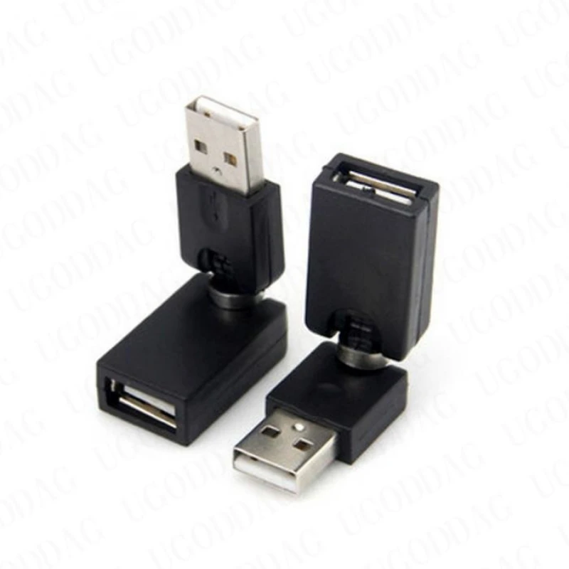 Rotating and Swivel Twist USB 2.0 Type A Male to Type A Female 360 Degree Rotation Angle Extension Adapter Convertor