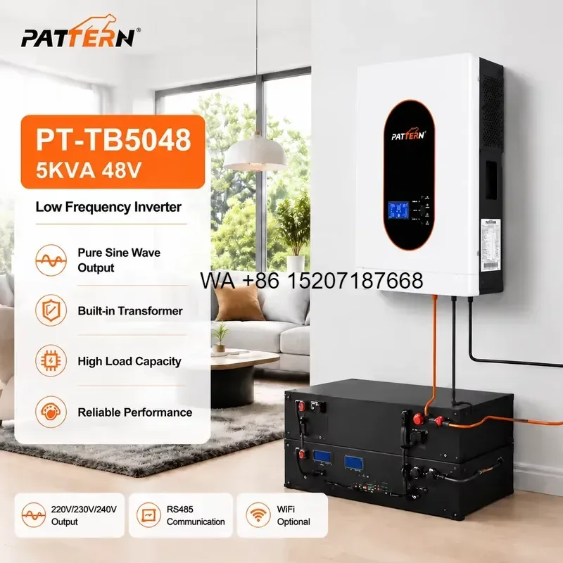 Wmwmnu for PATTERN 5kW 48V Low Frequency MPPT Smart BMS Compatible Pure Sine Wave Off Grid Inverter Hybrid for Residential