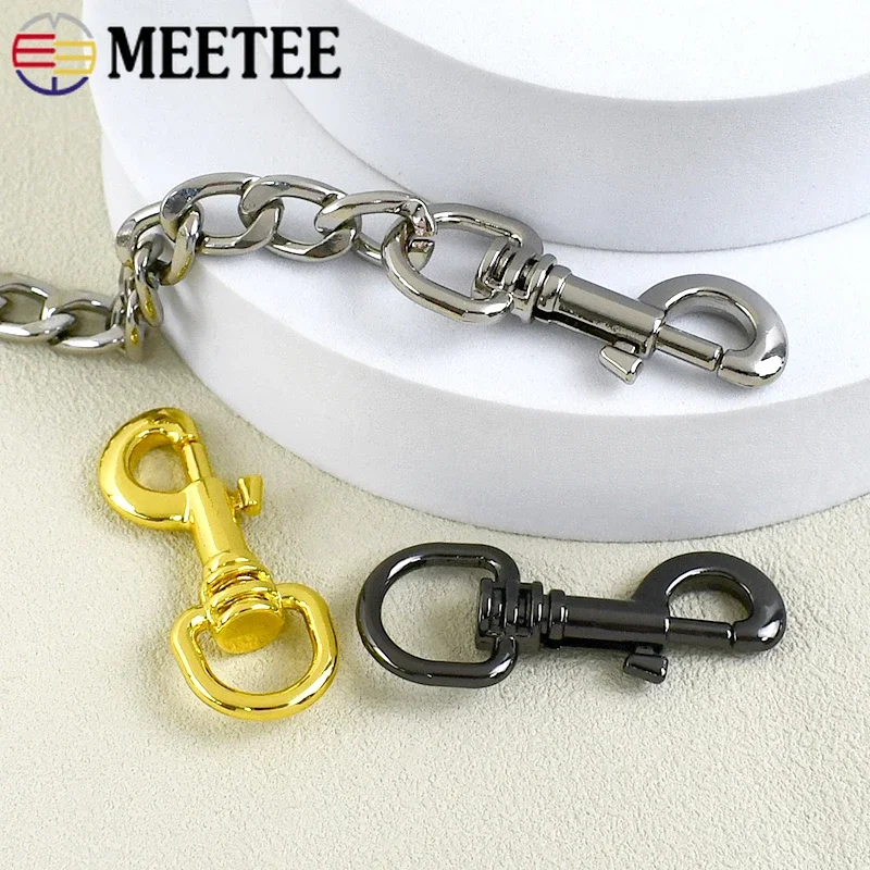 5/10/20Pcs Meetee 11/15mm Metal Bag Strap Buckles Swivel Lobster Clasp KeyChain Dog Collar Snap Hook Chain Connector Carabiner