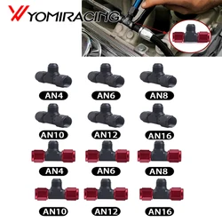1 Pieces Aluminum Flare Tee Fitting AN6 AN8 AN10 AN12 Female Male Tee On Side Thread Water Gas Oil Fitting Adapter Accessories