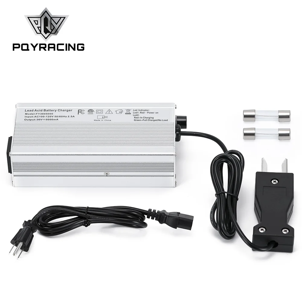 36V 5A Lead-acid Battery Charger with Plug Rated Input Voltage For All 36V Golf Cart Battery Charger AC 100-120V 50/60Hz 2.5A