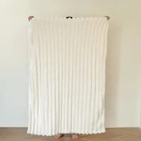 1pc Throw Blanket for Bed - 250GSM Soft & Warm Fluffy Blanket, Decorative Striped Blankets for Winter  Nap / Sleep 6