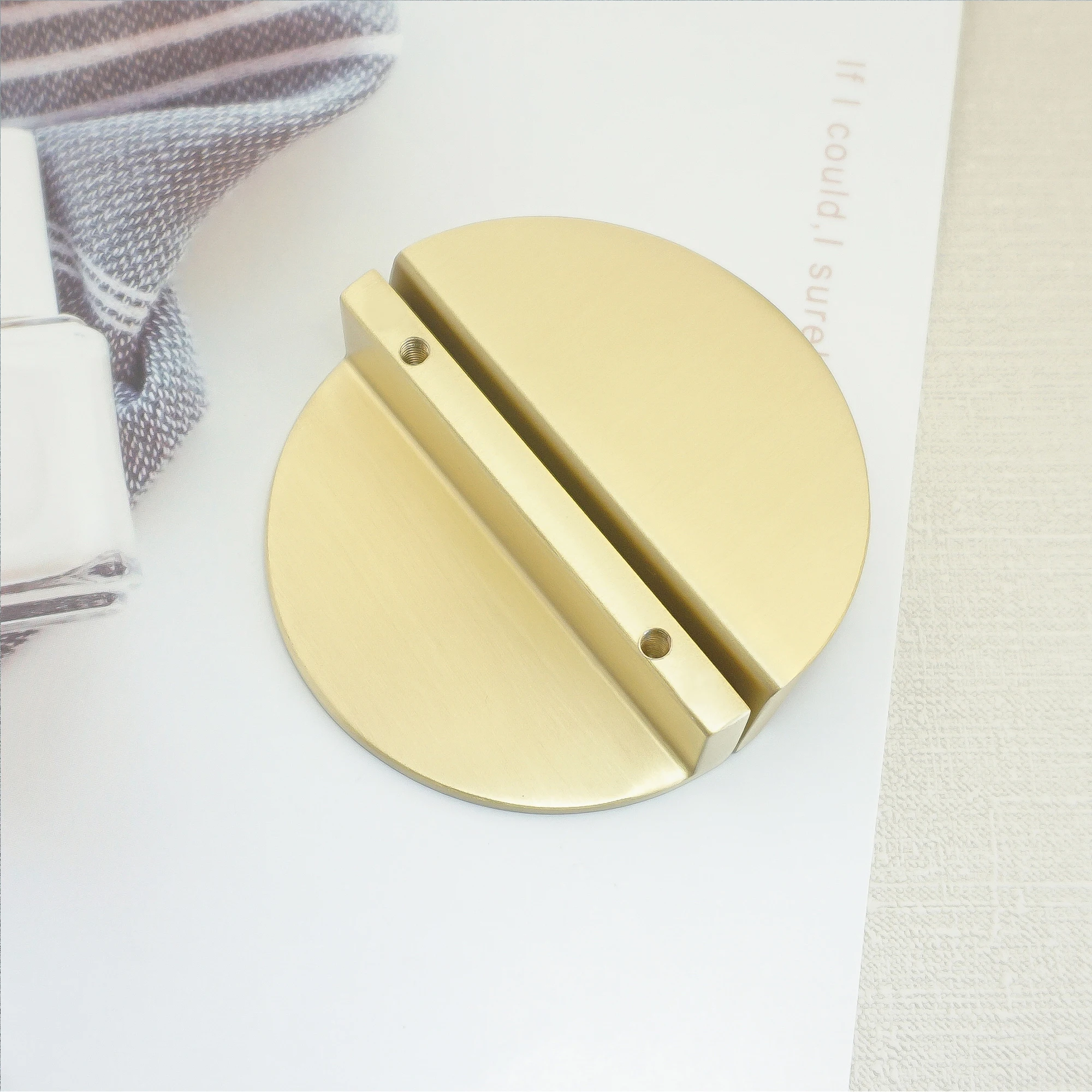 MFYS Solid Brass Furniture Hardware Gold Cabinet Handles Semicircle Wardrobe Pulls Cupboard Door Knobs Modern Drawer Pull Handle