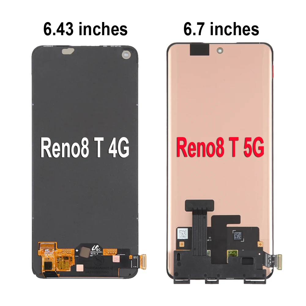 AMOLED 120HZ LCD Display Touch Screen Digitizer Glass Panel For OPPO Reno8 T CPH2481 CPH2505