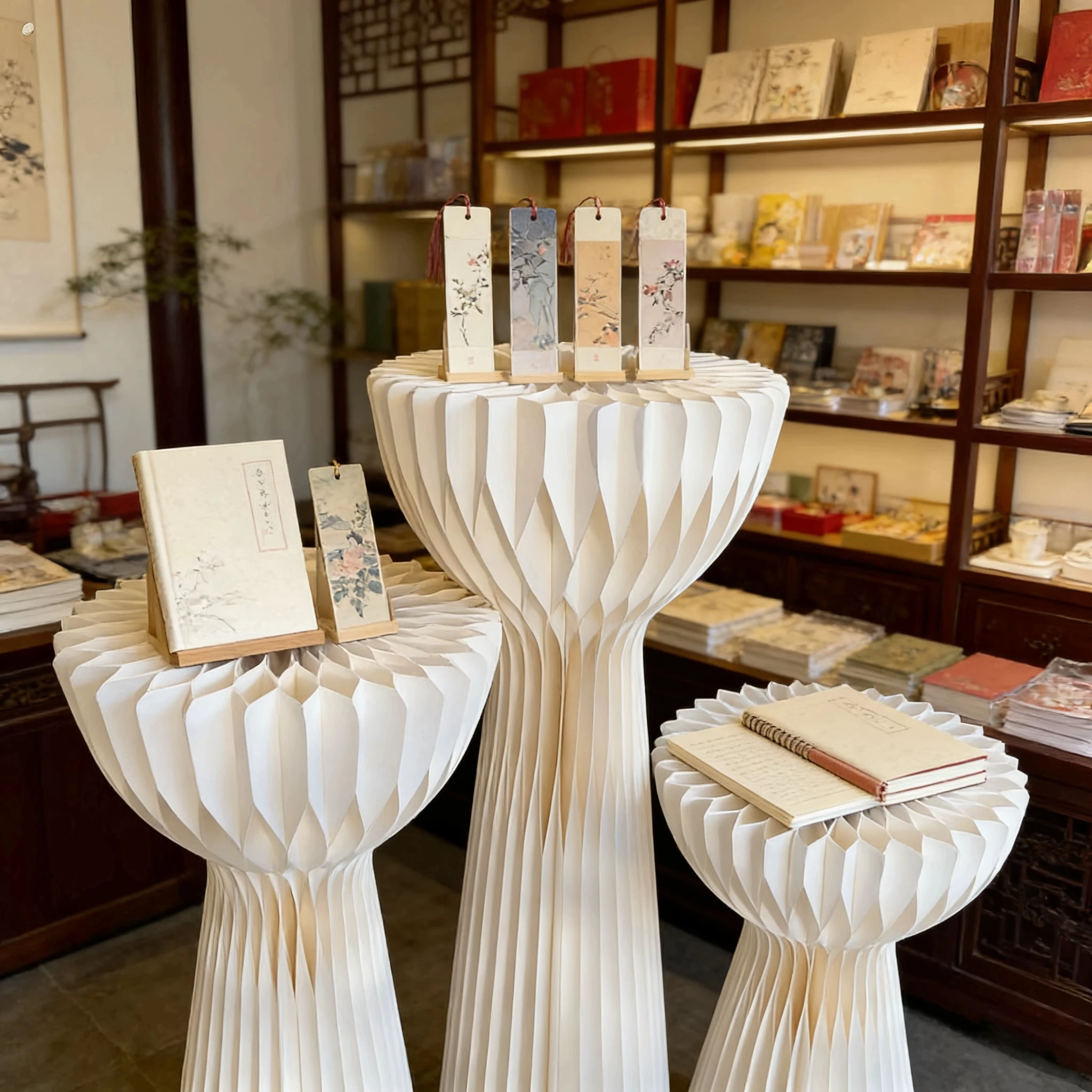Paper Honeycomb Structure Cylinder Display Stand For Wedding Dessert Table Art Deco Design Multi-Functional Product Showcase