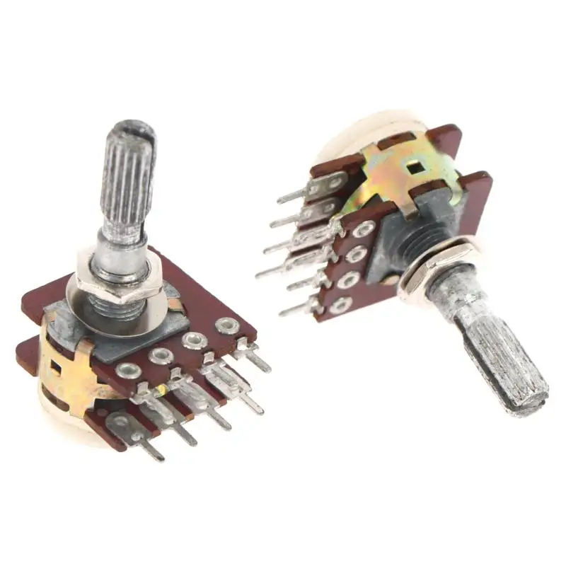 1/2Pcs High-quality RK16 Double Potentiometer B100K With Extraction 41 Locating Handle 25MM Long Serrated