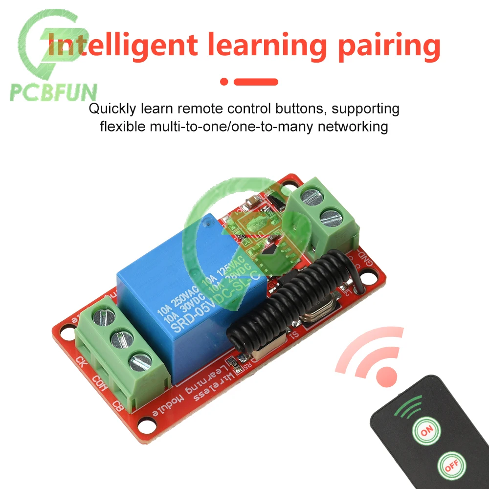 

DC 5V/12V/24V Remote Controller+IR 433M 1 Channel Infrared Receiver Driver Switch Relay Driver Module Board