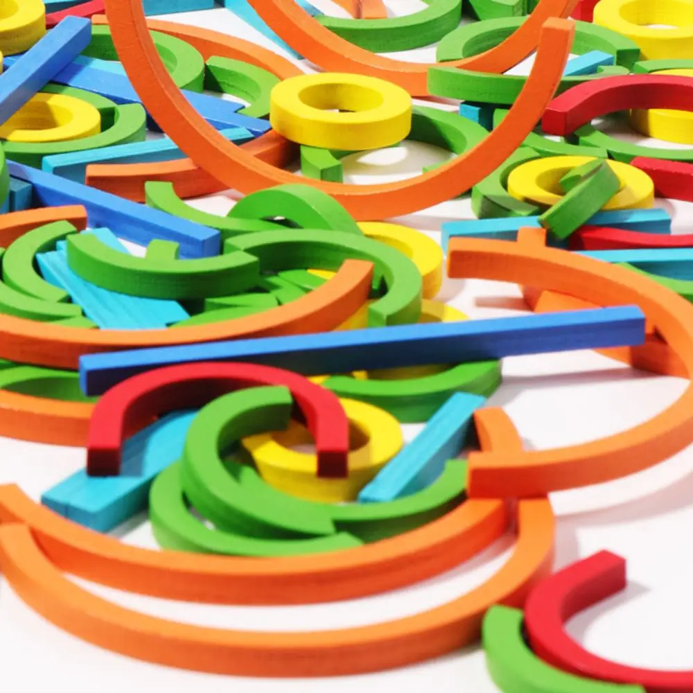 Sticks and Rings Wooden Sticks Puzzle Montessori Intelligence Game Rings Puzzle Montessori Puzzle Educational Creative