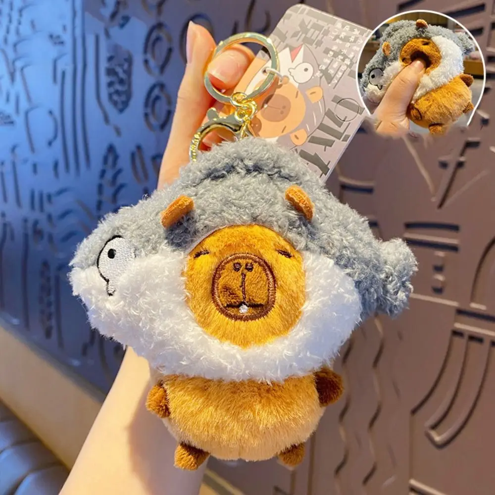 Stuffed Doll Capybara Plush Keychain Carton Animals Soft Capybara Plush Bag Pendant Cute Plush Fluffy Capybara Plush Keyring