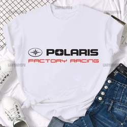 Polaris Racing Rzr Snowmobile Logo Tee Shirt T-shirt Short Sleeves Cotton Men Women Cartoon  Top Clothing Men's Round Neck