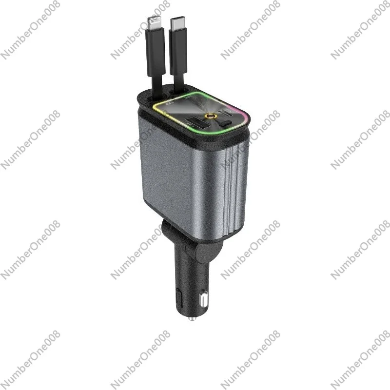 120W Super Fast Car Phone Charger with Starry Sky Projection Light 4 in 1 Retractable Cable for Mobile Devices