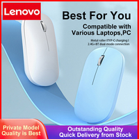 Lenovo Bluetooth Wireless Mouse Dual Mode DPI Adjustable 2.4G Type-C Rechargeable Silent Ergonomic Morandi Portable Office Mouse
