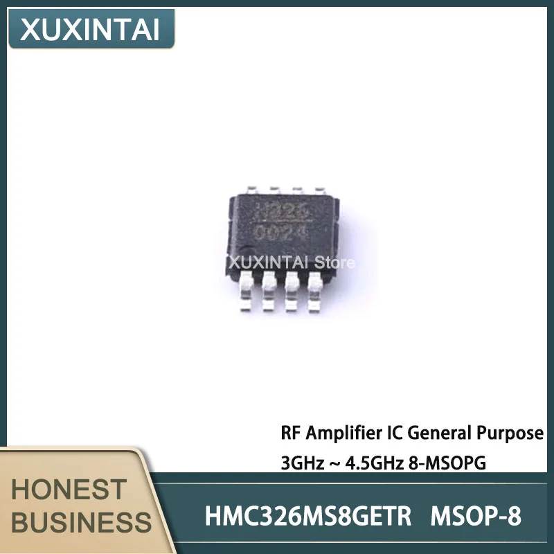 10Pcs/Lot New Original   HMC326MS8GETR HMC326  RF Amplifier IC General Purpose 3GHz ~ 4.5GHz 8-MSOPG