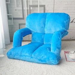 Fabric Flannel Folding Gaming Floor Chair with Armrest, Leisure Lazy Sofa, 6-Position Adjustable Floor Chair for Reading koltuÄu