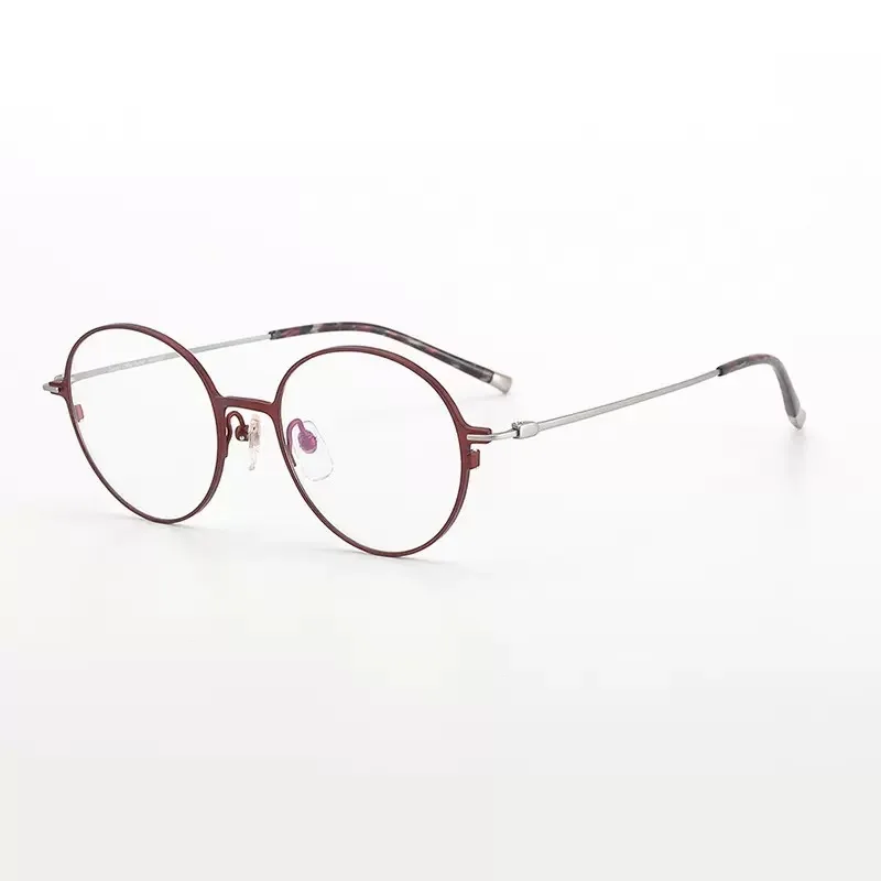 

Japanese ultra-light pure titanium retro women's anti-blue flat glasses myopia round glasses frame