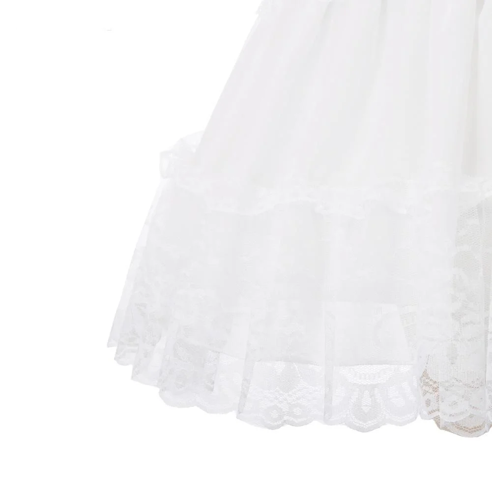 ผู้หญิงLolitaกระโปรงCrinoline PetticoatชุดราตรีกระโปรงVINTAGE Elasticเอว 2-LOOP Ruffles Swing Gothicกระโปรง