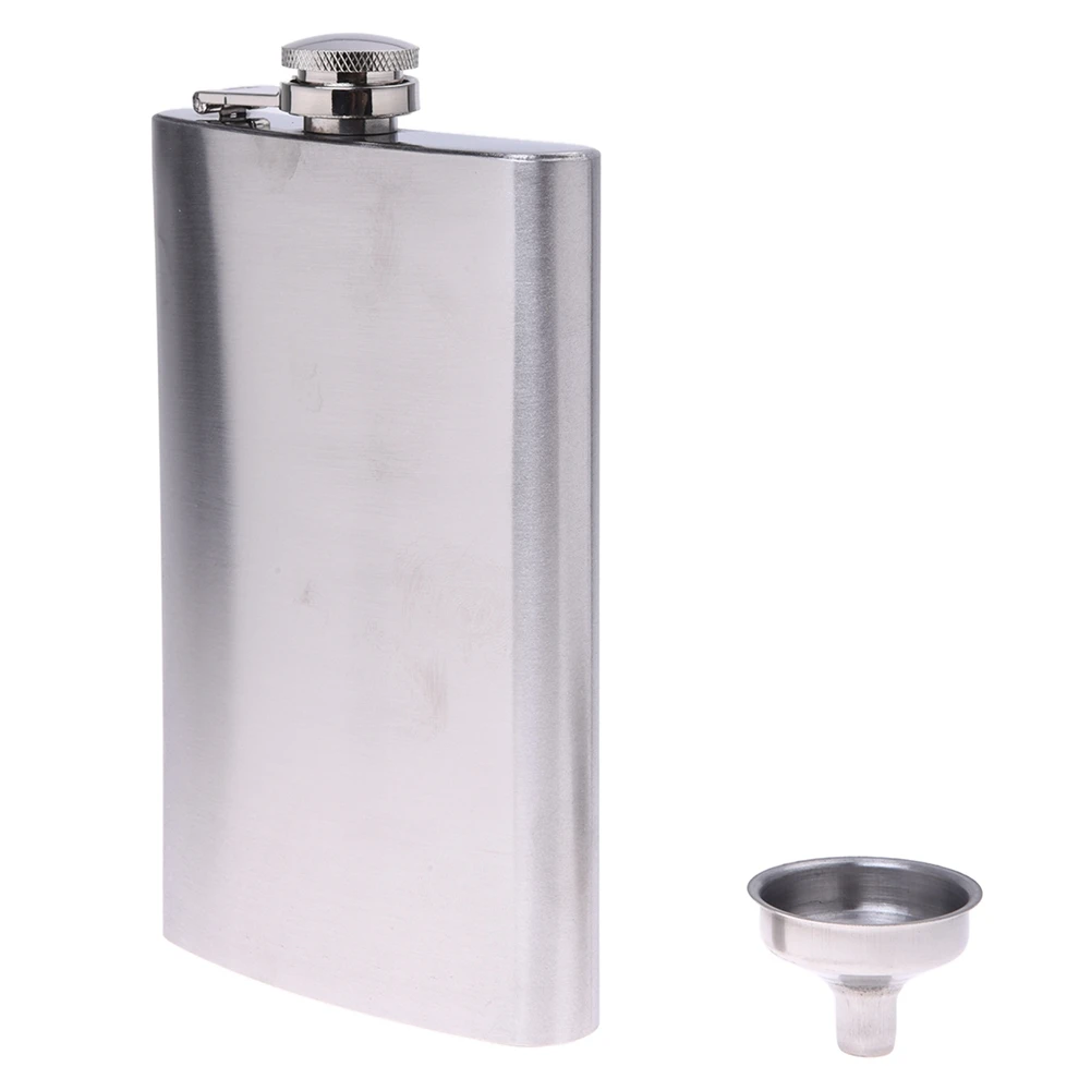 FLYY-2X Whiskey Taschenflasche 10Oz Hip Flask für Spirituosen mit Edelstahl-Schraubverschluss – Detail 1