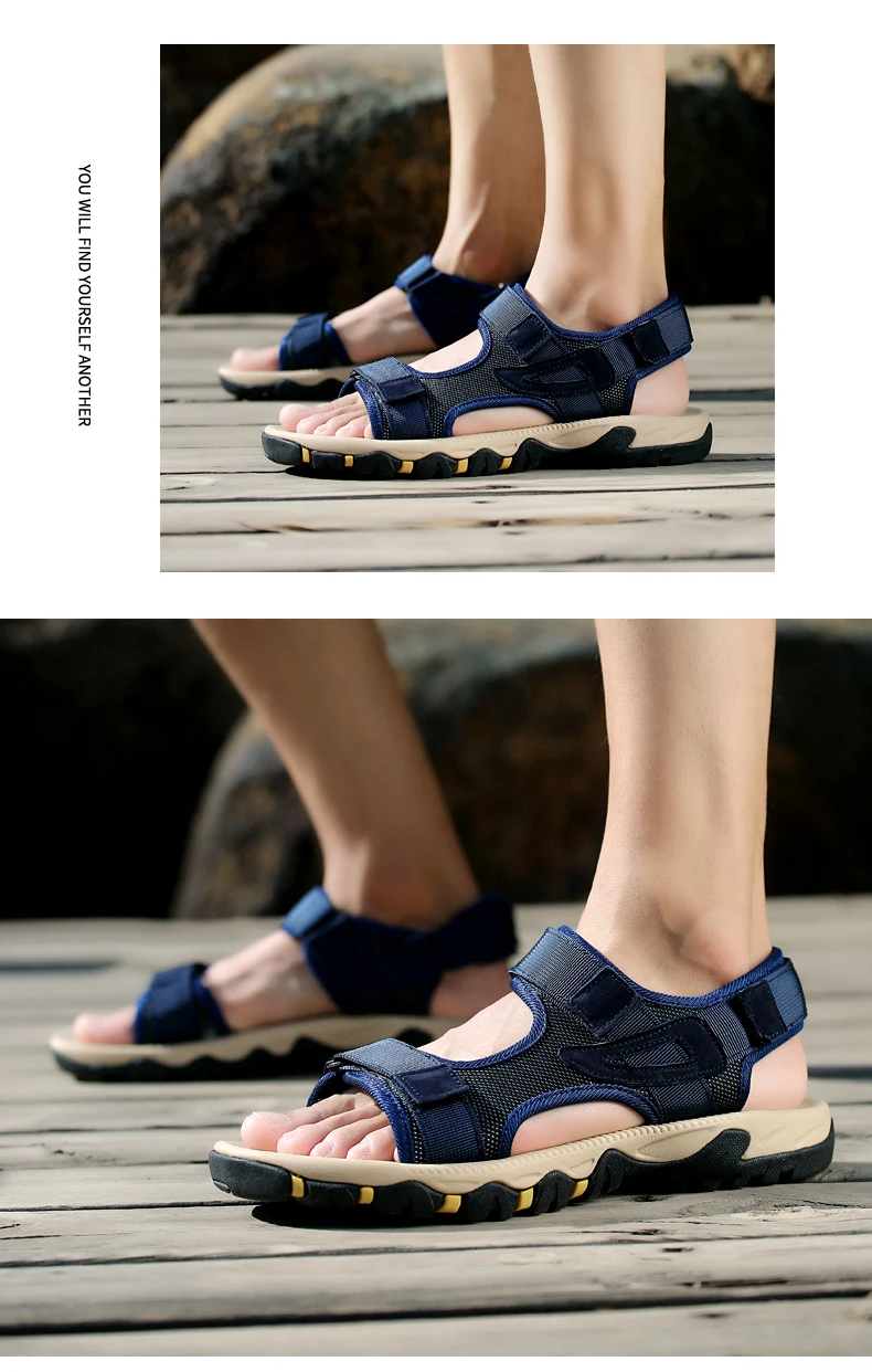 Große Größe Sommer Bequeme Outdoor-Herrensandalen Leichte Herrenschuhe für Männer Freizeitschuhe Wasserwander-Sandalen Weiche Strandsandalen – Detail 26