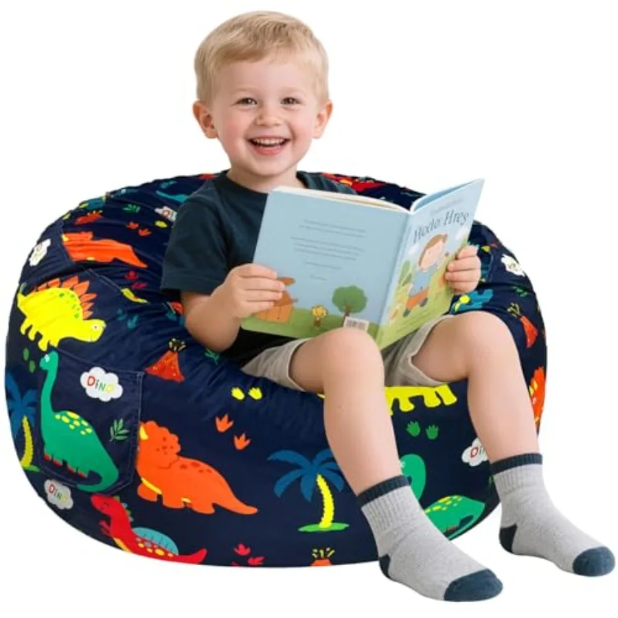 

Dinosaur Bean Bag Chair for and Teens Memory Foam Bean Bag Chairs with Washable Velvet Cover Soft Dino Bean Bag Sofa for Loungi