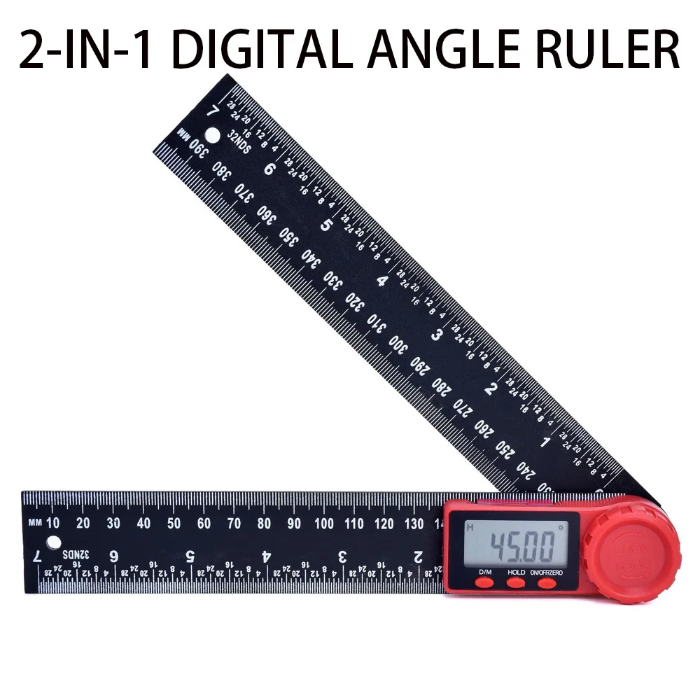 2-in-1 Digital Angle Meter Inclinometer Digital Angle Ruler Electronic Goniometer Protractor Angle finder Measuring Tool