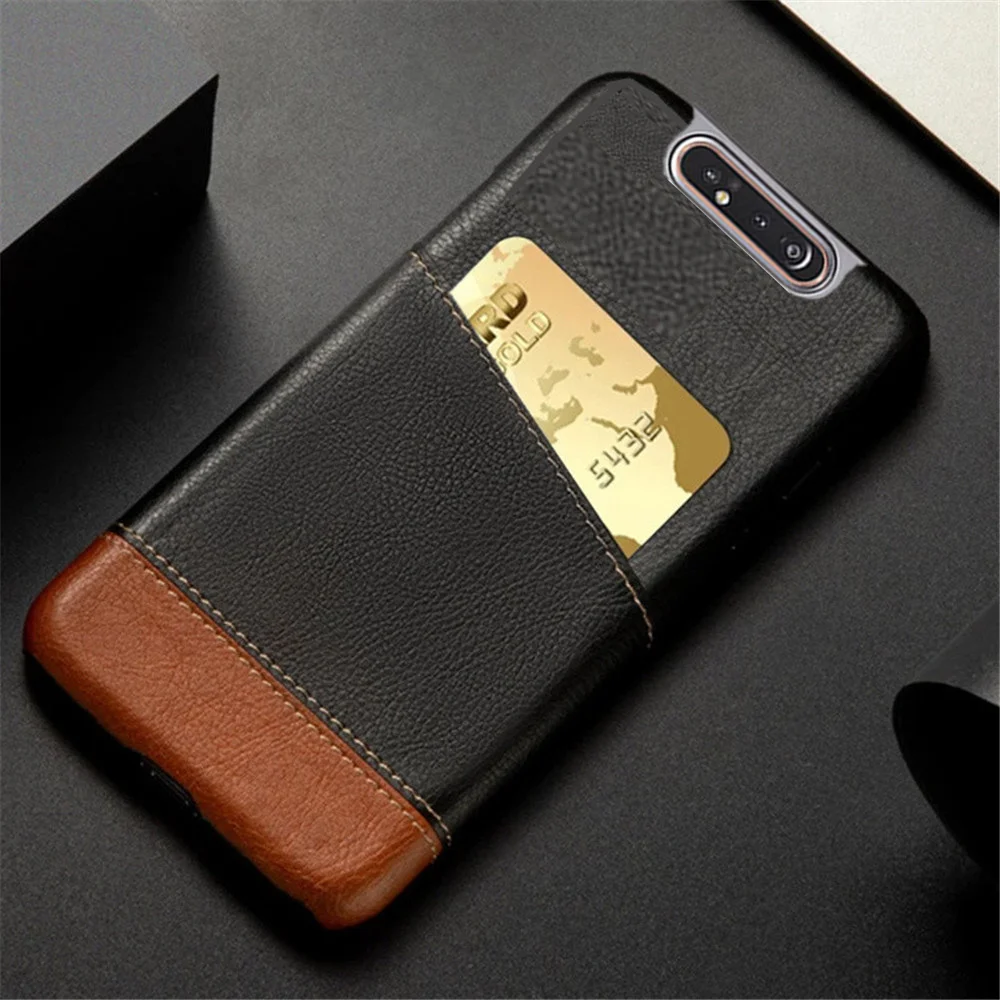 Card Case For Samsung Galaxy A80 Case Mixed Splice PU Leather Credit Card Holder Cover For Galaxy A80 A 80 SM-A805F Coque Funda