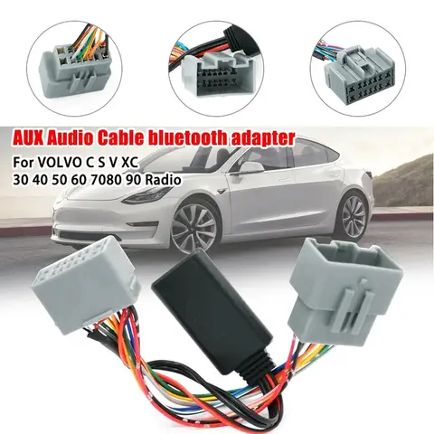 볼보 C30 S40 V40 V50 S70 C70 V70 XC70 S80 XC90 차량용 블루투스 모듈 AUX-IN 오디오 어댑터 차량용 오디오 수신기 액세서리