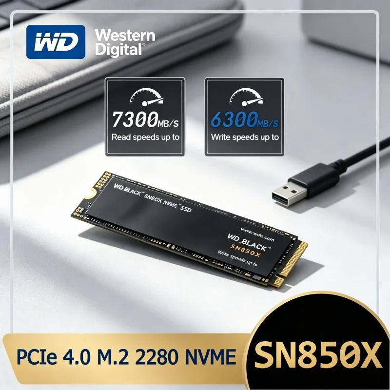 WD_BLACK SN850X Western Digital 1TB 2TB 4TB Gaming High Speed Drive M.2 2280 PCIe4.0 NVMe SSD For Desktop Laptop PC Upgrade