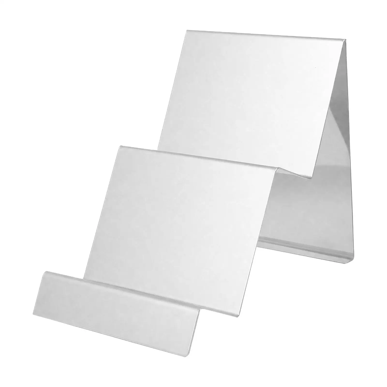 Two-Tier Wallet Display Rack Space-Saving Stainless Steel Display Rack with Angled Tiers Reflective Surface Multi-Purpose