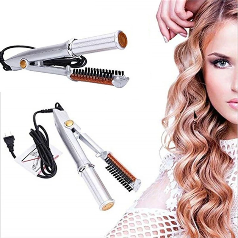 Professional Hair Straightening Iron Curling Iron Straightener&Curler Styler 2 In 1 Multi Hair Styling Tool Flat Iron