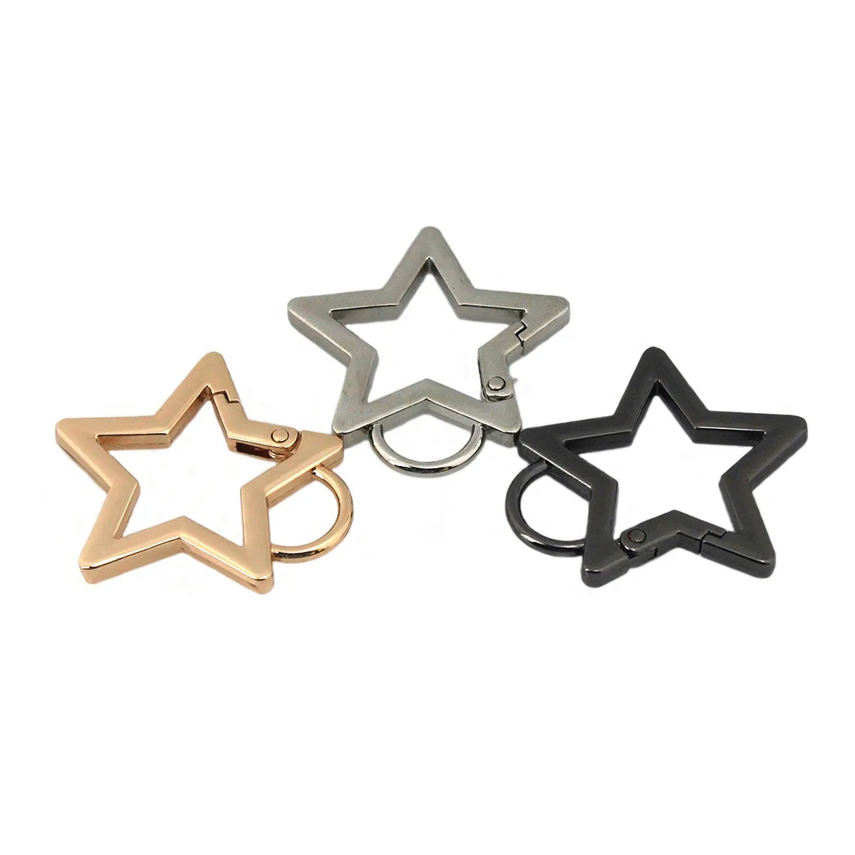 1pcs Metal Star Shape Spring Gate Openable Keyring Leather Craft Bag Belt Strap Buckle Trigger Snap Clasp Connector Accessory