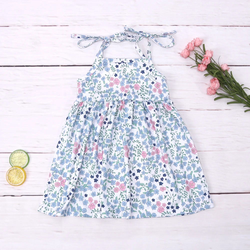 

New Style Petticoat Baby Girl Clothes Dress 1-8T Babi Sleeveless Outfits Bluey Bodysuit Girls Clothing Princess Flower Skirt