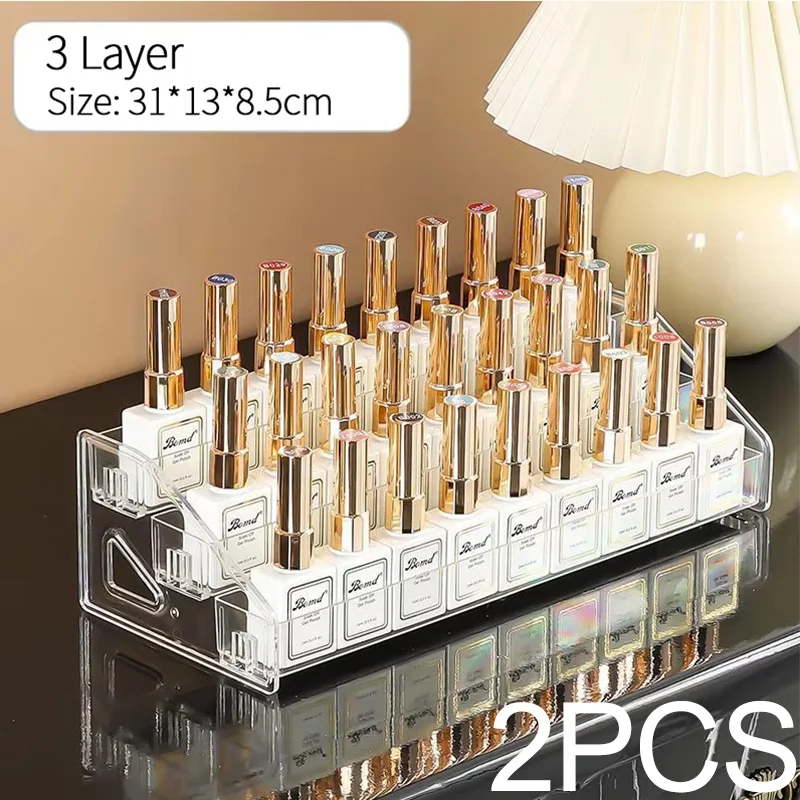 3/4/5/6/7 Lagen Acryl Nagellak Display Rack Transparante Cosmetische Organizer meerlaagse Eenvoudige Montage Rack Standhouder