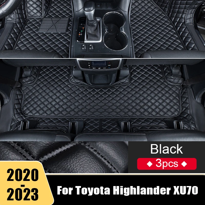 

Car Styling Accessories For Toyota Highlander XU70 2020 2021 2022 2023 Custom Made Leather Floor Mats Carpets Rugs Foot Pads