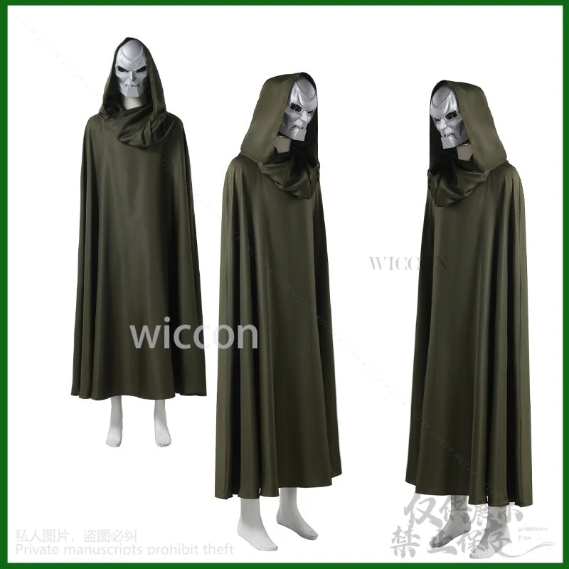 Anime Film Doom Cosplay Kostuum Cape Mantel Masker Rollenspel Uniform Halloween Party Dressing Voor Mannen Halloween Kerstfeest