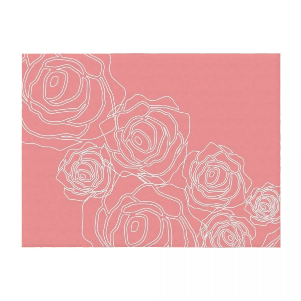 

Pink Rose flower line art Throw Blanket Baby Custom decorative Blankets For Baby Blankets