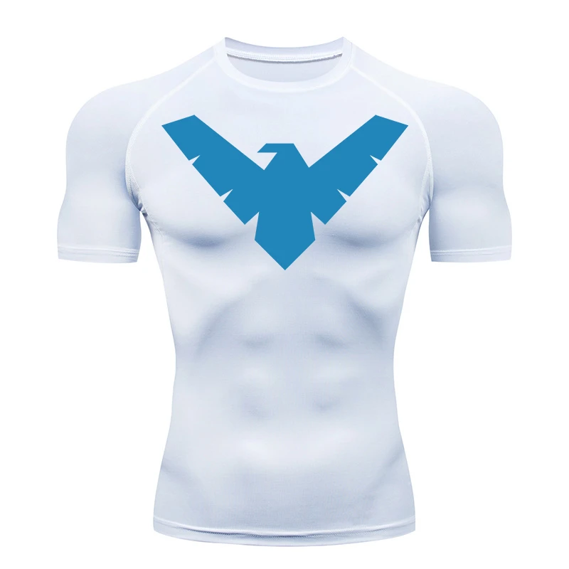 Graphic Short Sleeve Compression Shirts for Men Gym Workout Running Tshirts Summer Sporty Quick Dry Tees Baselayers Undershirts image 4