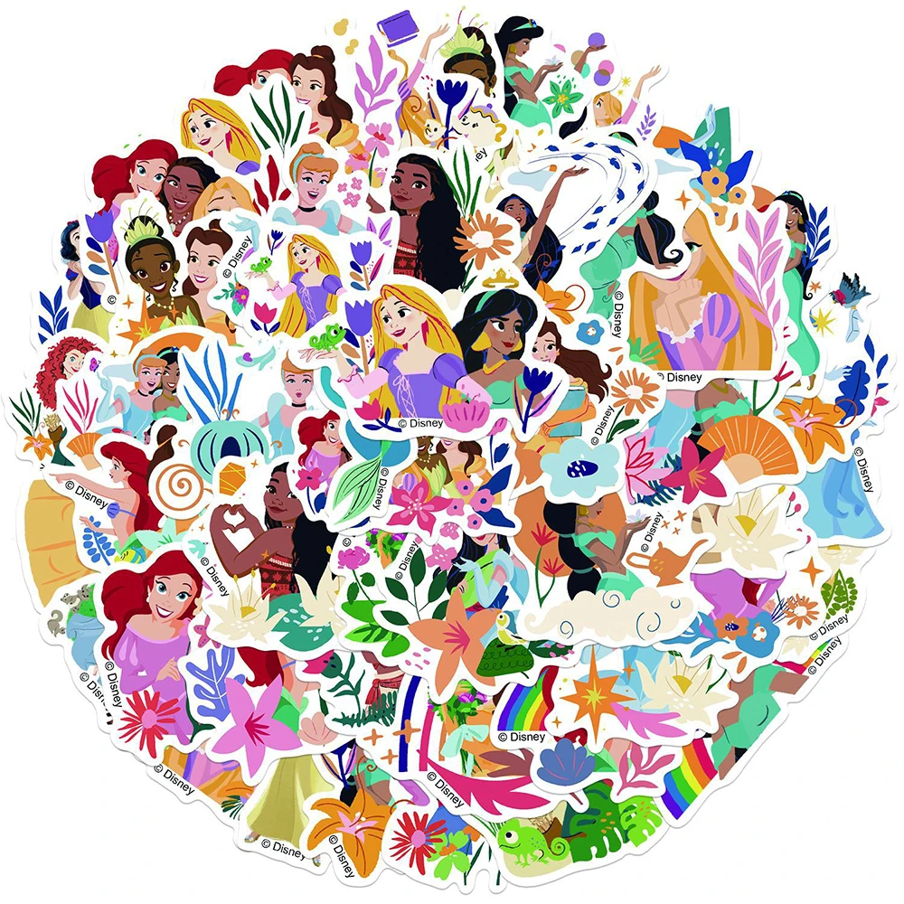 10/30/50pcs Disney Princess Anime Graffiti Stickers Kawaii Girls Cartoon Snow White Frozen Decoration Decal DIY Stationery Phone