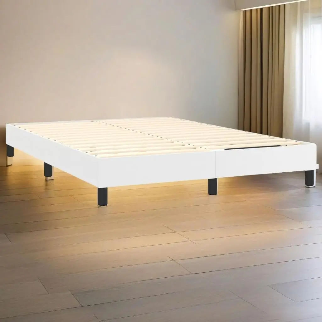 White Faux Leather Full Bed Frame (No Mattress) - US Shipping Only