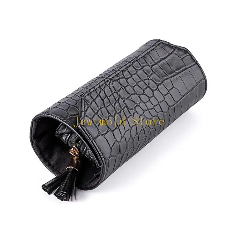 

C71B Portable Travel Jewelry Box Roll PU Leather Jewellery Storage for Rings Earrings