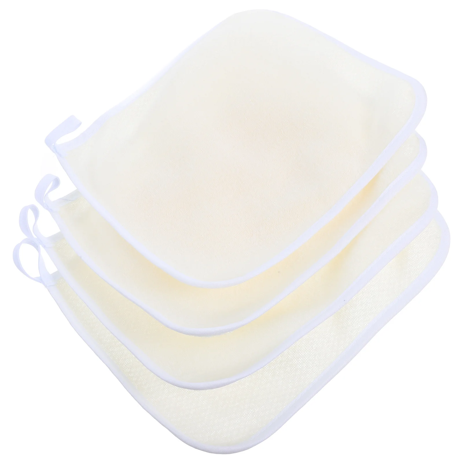 

4Pcs Dual Sided Exfoliating Wash Cloths Beige Soft Body Face Scrubber Shower Bath Towels Men Women Men Wash Cloth