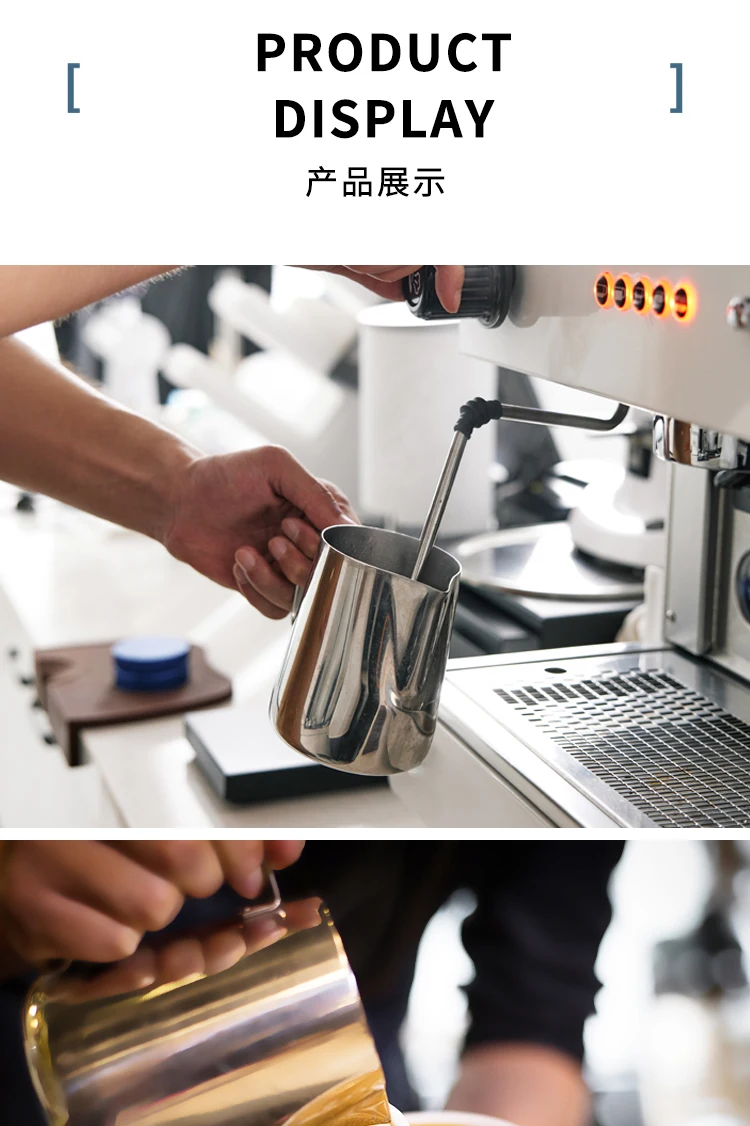 Kaffee Milch Aufschäumen Krug Edelstahl Espresso Dampfenden Barista Latte Aufschäumer Tasse Cappuccino Milch Krug Creme Schaum Krug – Detail 9