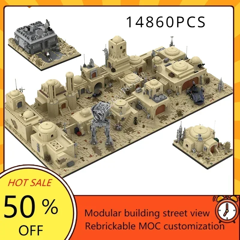 

14860PCS MOC SW Tatooine Building Blocks MOS Eisley Cantaina Bricks Assembly Model Owen Lars's Home Collection Toys Xmas Gift