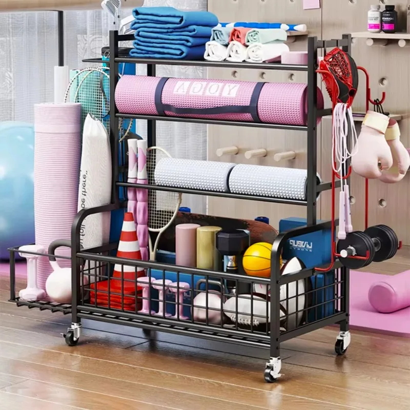 Household kitchen heavy-duty shelf blacksmith 4-layer storage rack carbon steel dumbbell rack sports equipment storage rack