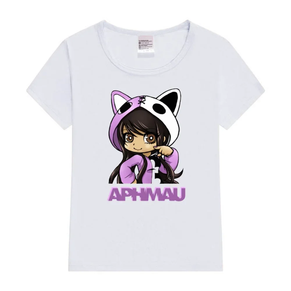 Aphmau abbigliamento per bambini Kawaii Princess girl T shirt abbigliamento per bambini Cartoon Anime Boys Girls Shirt Summer Tops tee