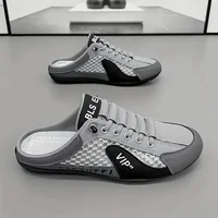 Chaussons mi-ouverts à semelle souple pour hommes, chaussures décontractées tendance d'été, baskets à semelle souple, Zapatos De Hombre, grande taille 48 3